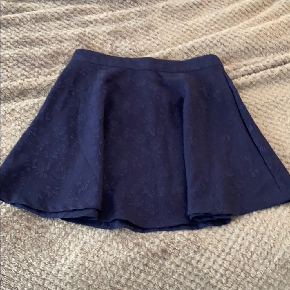 Floral Embroidered A Line Mini Skirt